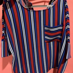 EXPRESS Boxy Medium Top with Stripes